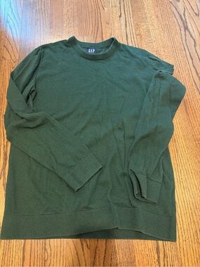 GAP Men's Forest Green Crewneck Cotton Sweater - M Tall